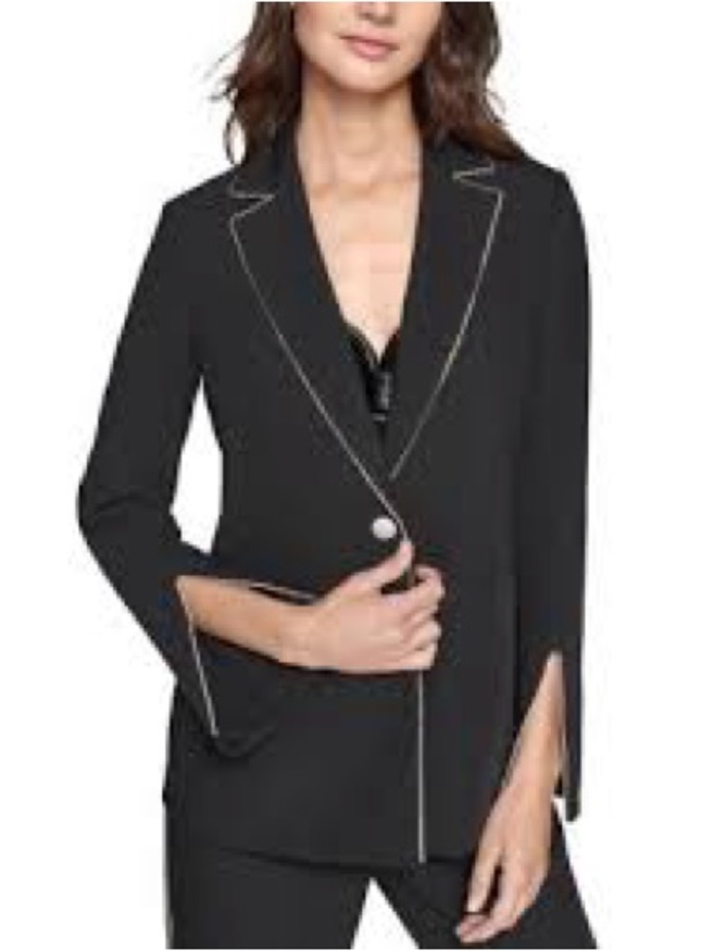 Karl Lagerfeld Black Blazer with Silver Crystal Trim